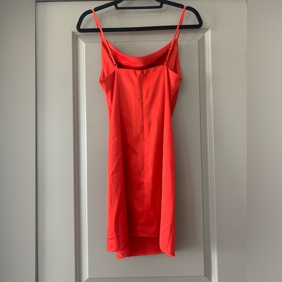 Urban Outfitters Mallory Red Silk Mini Cowl Neck Dress - Picture 5 of 5
